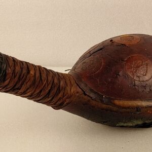 Vintage Italian Leather Wrapped Turtle Bottle Hand Crafted Made Italy Rustic